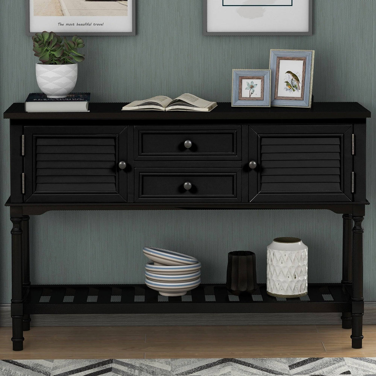 Black 47'' Sofa Table Console Table N496