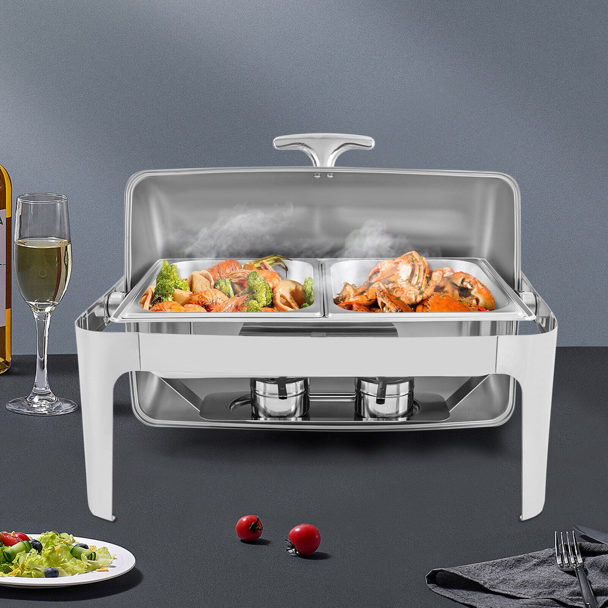 9.54QT Stainless Steel Chafing Dish Set J90671