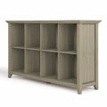 Rustic 8 Cube Storage Sofa Table in Distressed Grey R43889