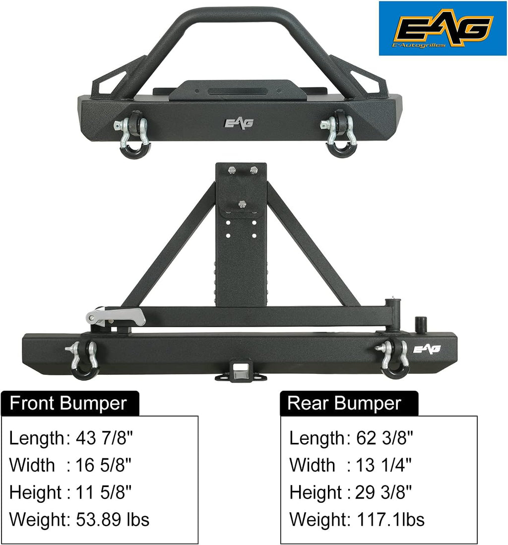 Front Winch Bumper and Rear Bumper with Assembled Tire Carrier T461448