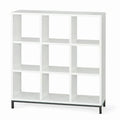 9 Cube Storage Organizer with Metal Base, White Z944