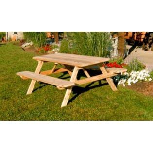 Cedar 4 Foot Picnic Table with Attached Bench Q660