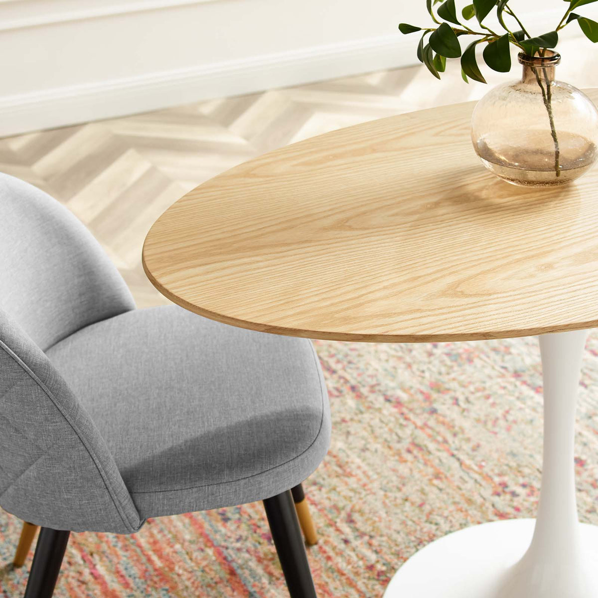 Oval 48 inch Wood Metal Dining Table T723