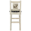 Barstool with Back, Woodland Upholstery, Laser Engraved M986883