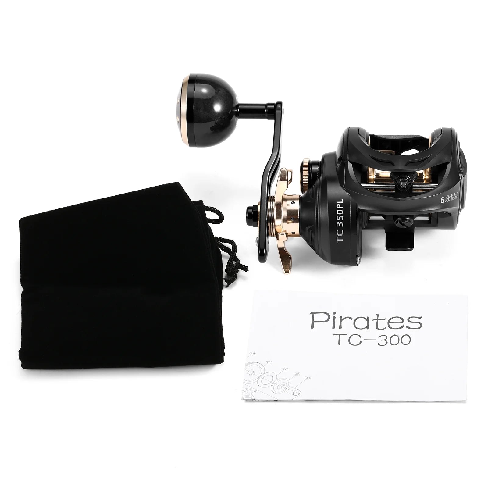 Carbon Fiber Baitcaster Fishing Reel, 9+1BB, 6.3:1 Gear Ratio, Magnetic Brake System E688