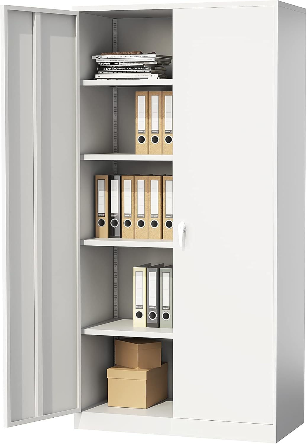 Metal Storage Cabinet with Locking Door and 2 Adjustable Shelves E440
