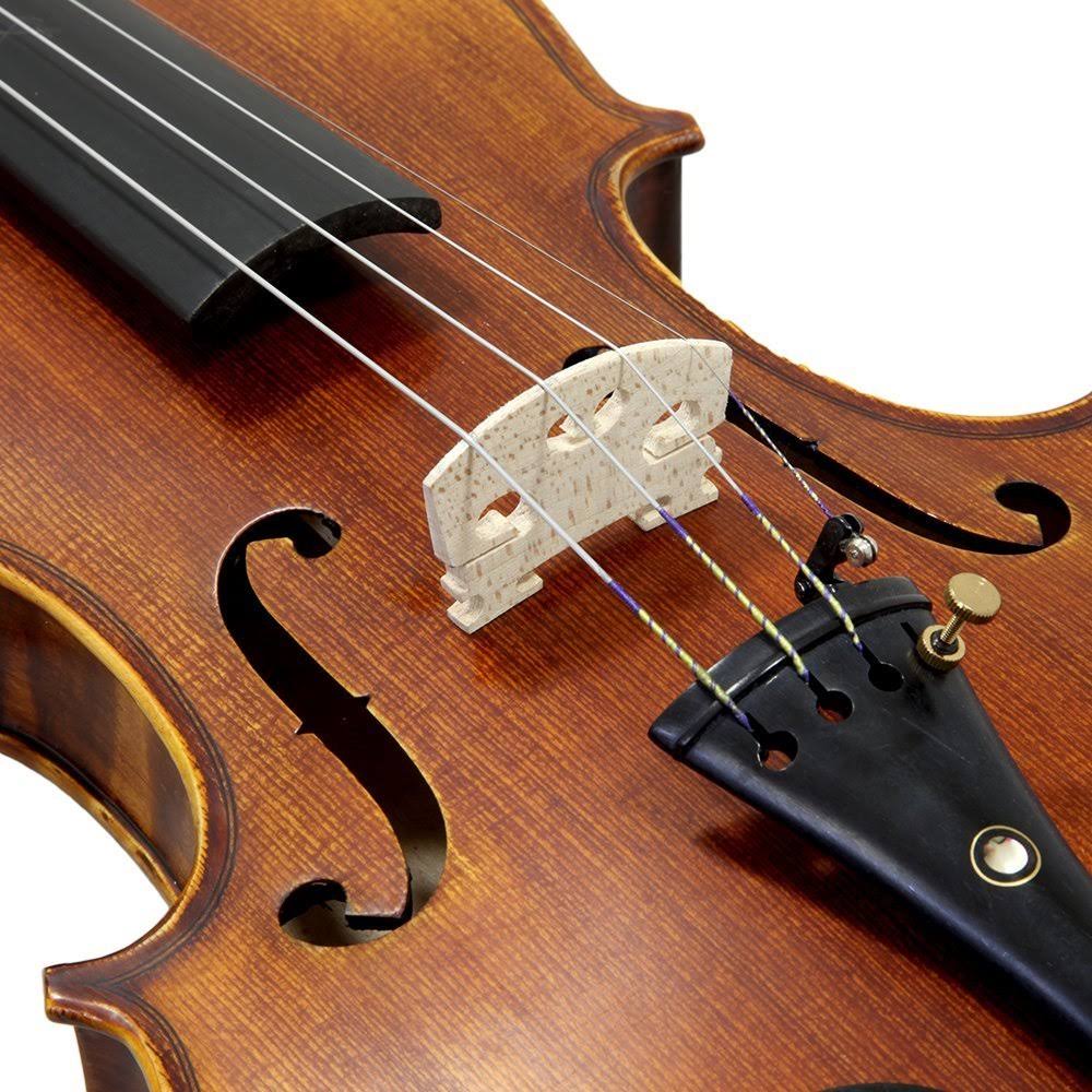 Beige Hand Carved Ebony Fitted Violin Outfit U22069