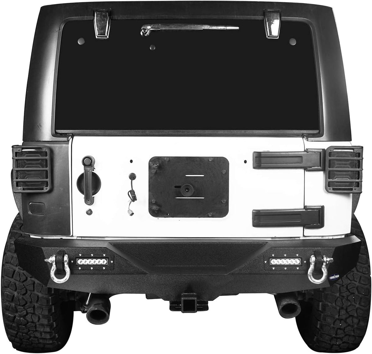 Front & Rear Bumper Kit with Winch Plate & Hitch Receiver & LED Lights L52399