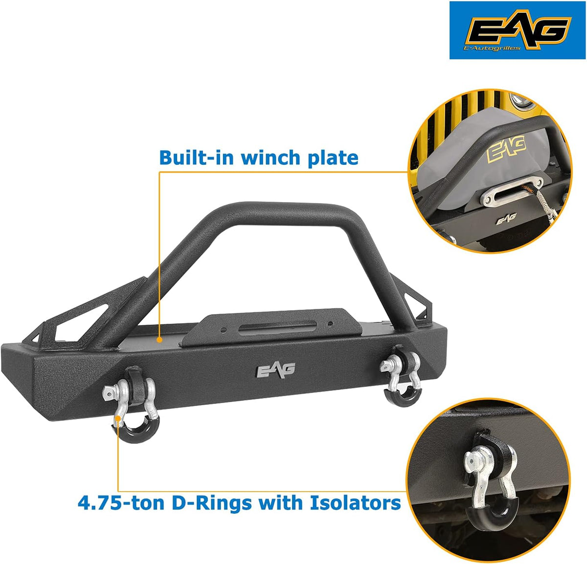 Front Winch Bumper and Rear Bumper with Assembled Tire Carrier T461448
