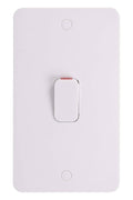 White Moulded Rocker Switch with Neon Indicator, Double Pole, 50A A4177