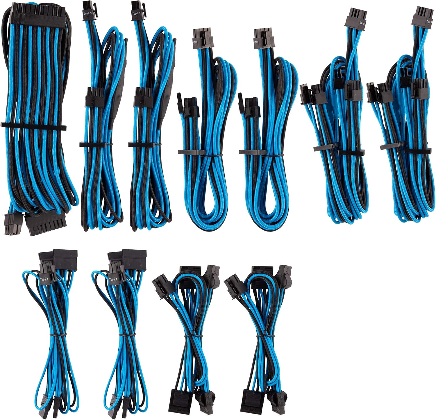 Blue Individually Sleeved PSU Cables Pro Kit N5450