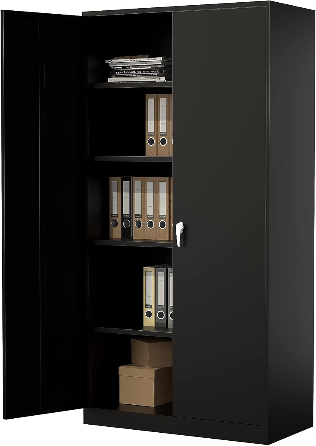 Metal Storage Cabinet with Locking Door and 2 Adjustable Shelves E440