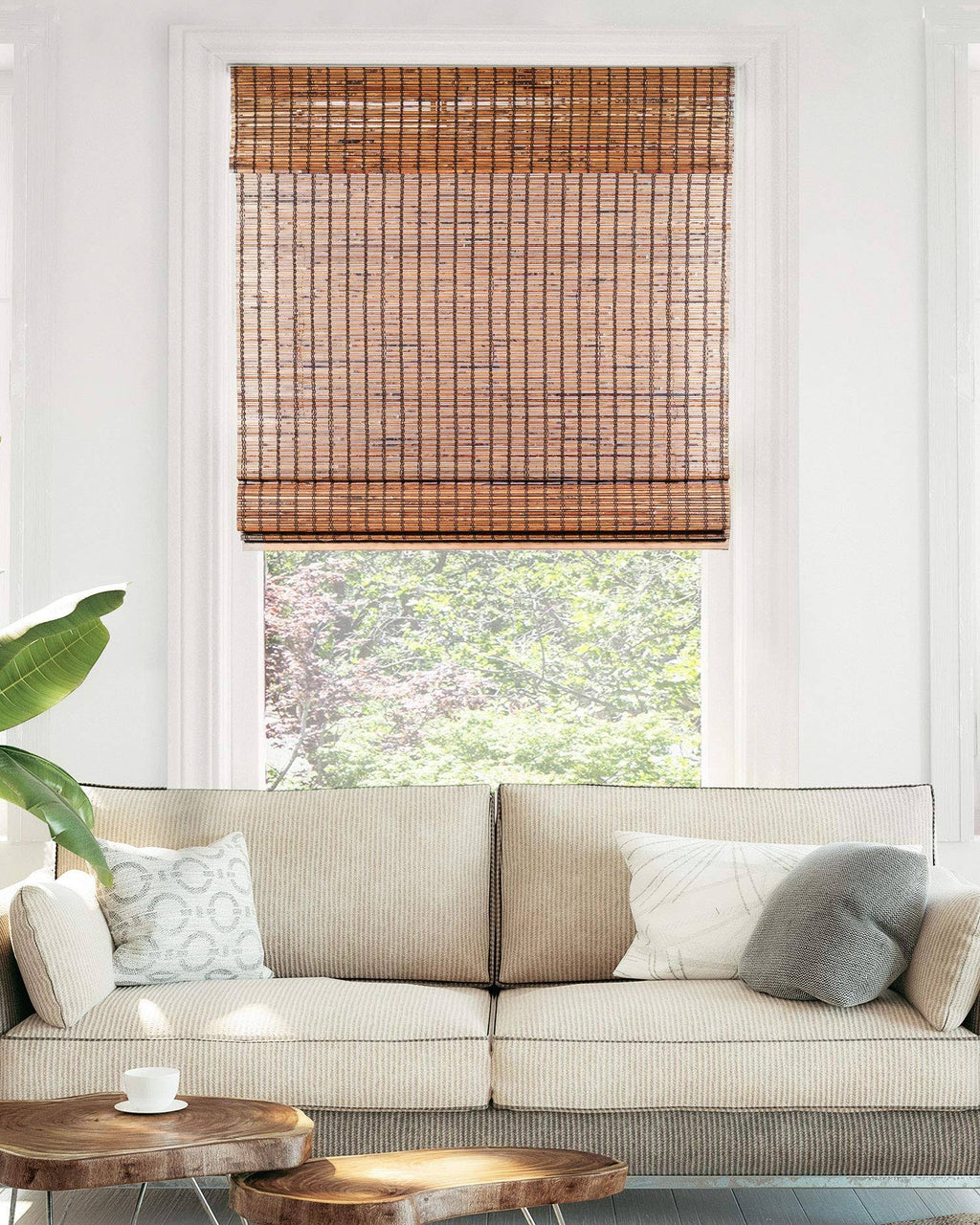 Cordless Bamboo Roman Shades 35 inch x 64 inch X990745