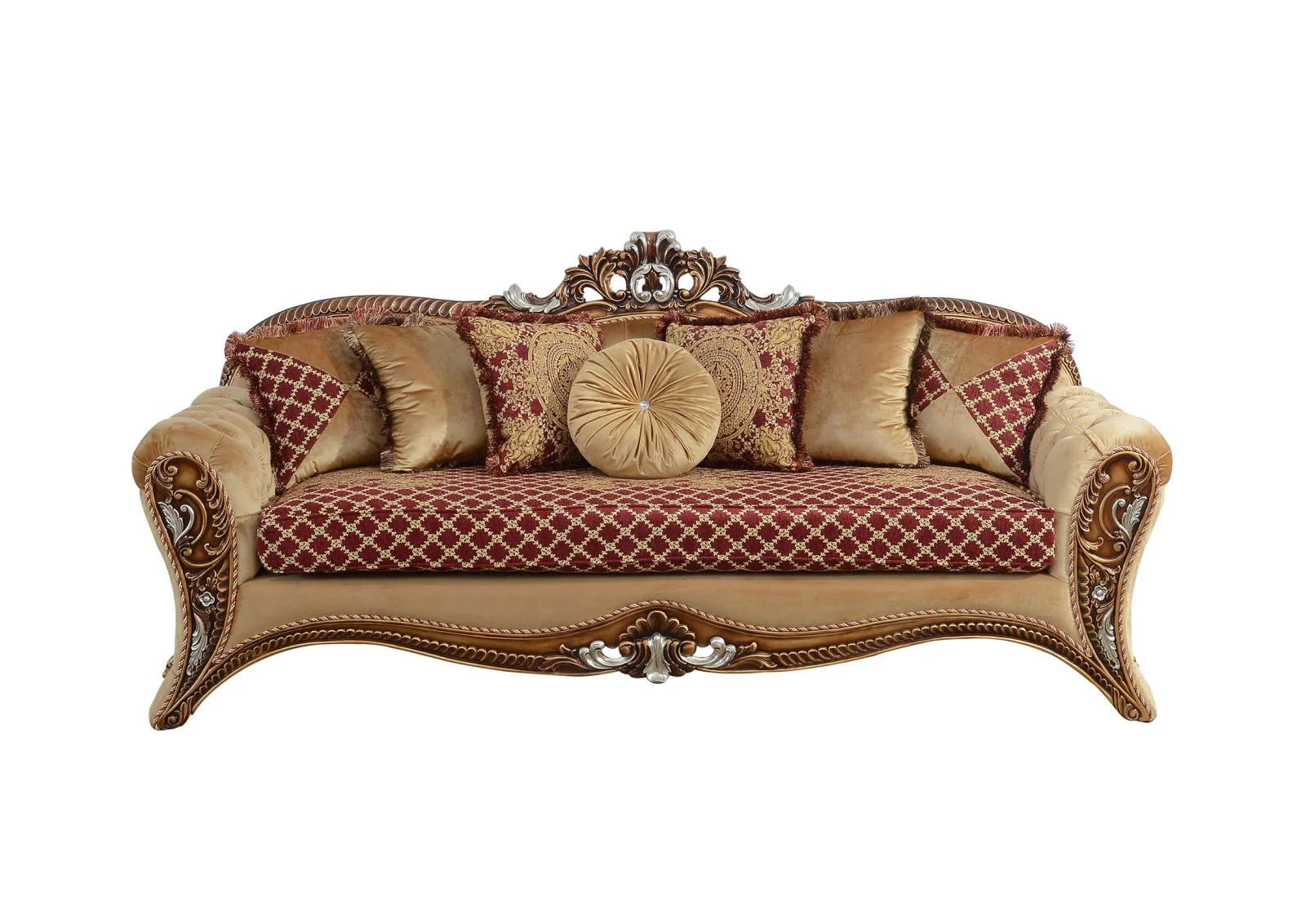Red & Gold Traditional Sofa M83241