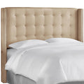 Premier Oatmeal California King Tufted Wingback Headboard U698324