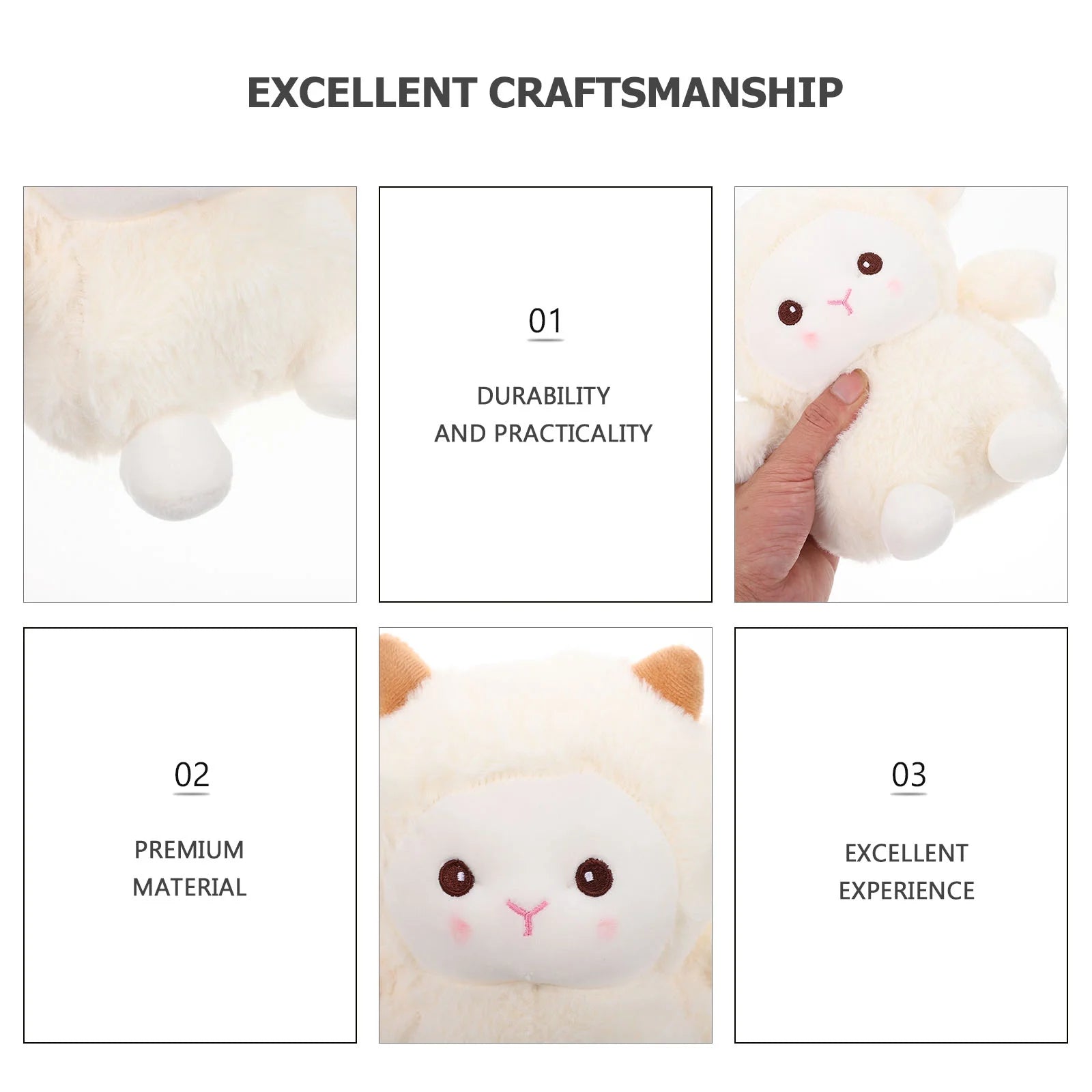 Adorable Stuffed Lamb Dog Chew Toy X60429