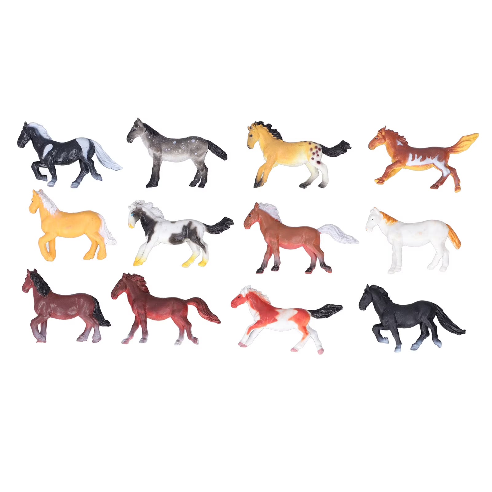 12Pcs Plastic Toy Horses Horse Figurine F622930