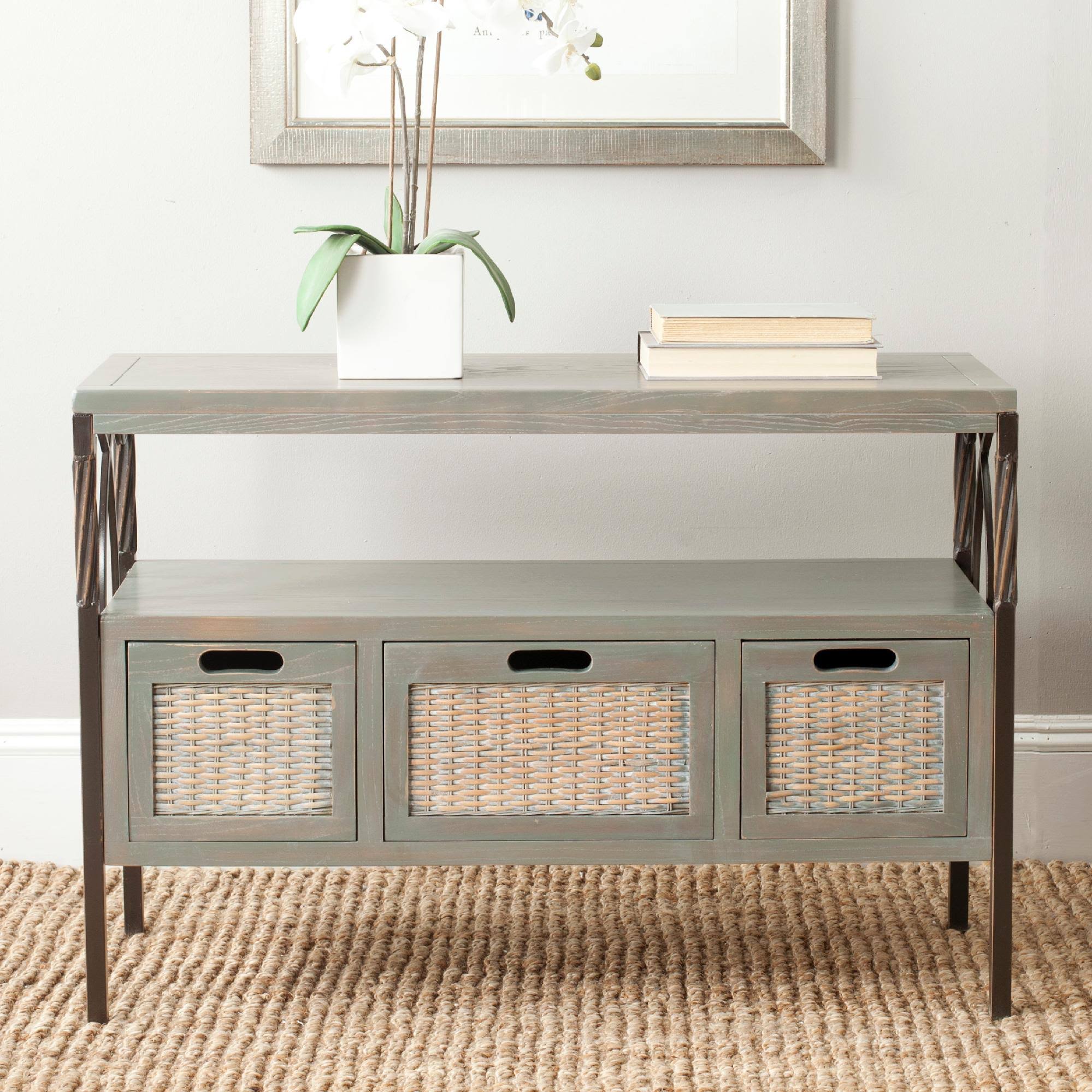 Oak 3 Drawer Console P4855