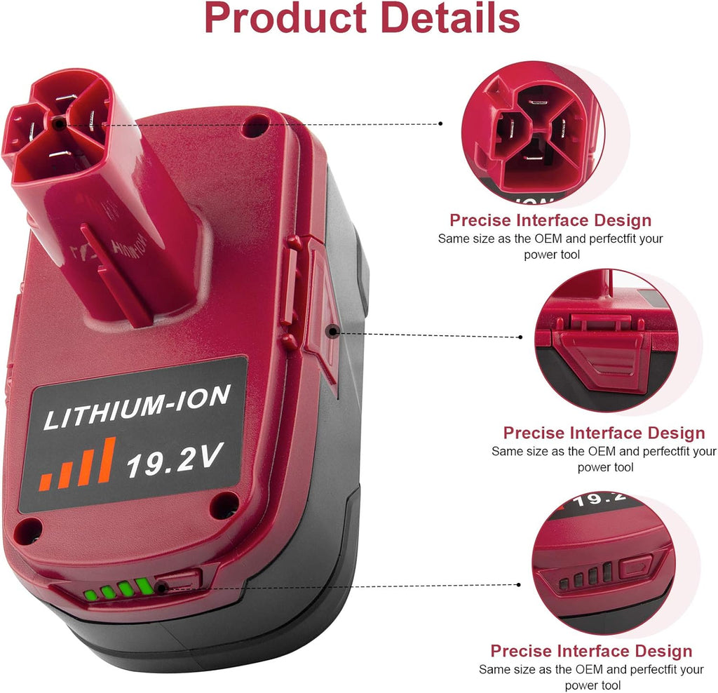 6000mAh 19.2V Lithium Battery (2 Packs) Q174