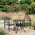 3 Piece Bistro Set Cast Aluminum Black X620332