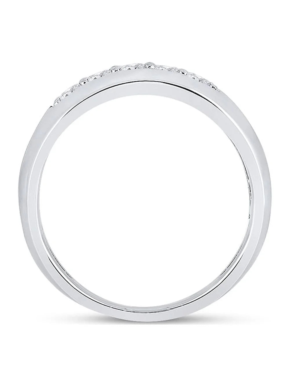 10kt White Gold Mens Diamond Wedding Band Ring 1/2 Cttw Size 8 P557175