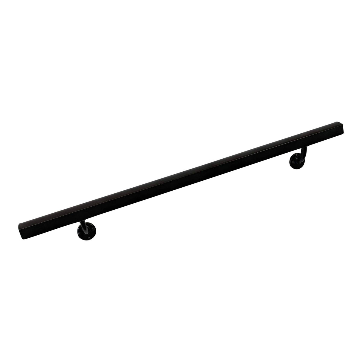 Aluminum Wall Handrail with Mounts, 5& Length, Black Pearl Q346