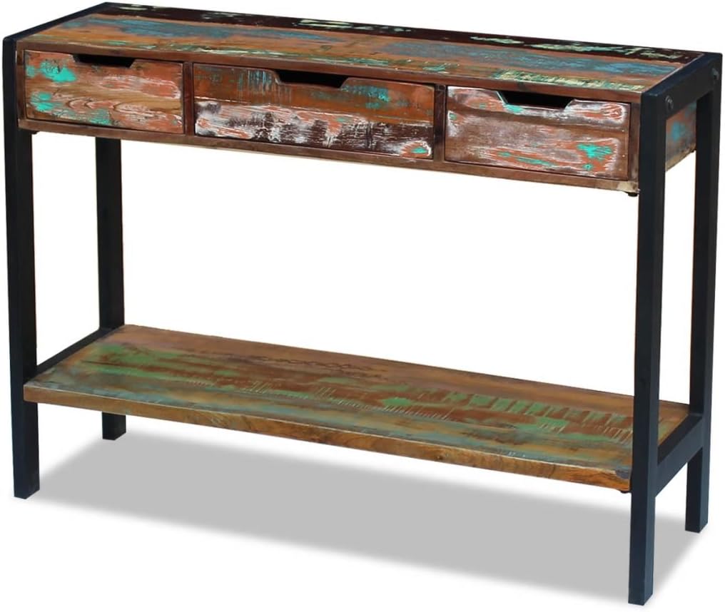 Solid Reclaimed Wood Sideboard with 3 Drawers D839