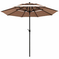 Beige 10 ft. 3-Tier Aluminum Patio Umbrella O9388
