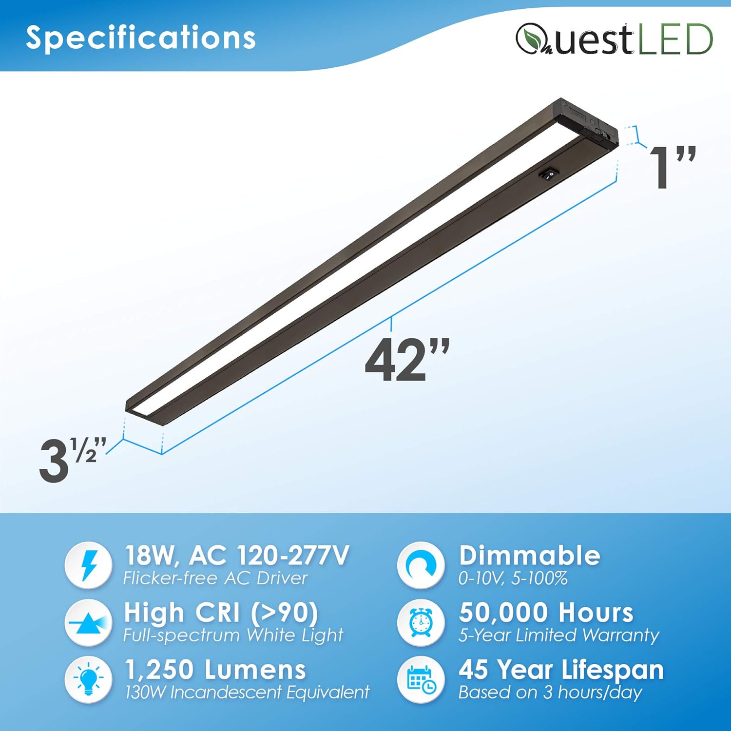 Bronze Finish LED Under Cabinet Light Fixture G224103