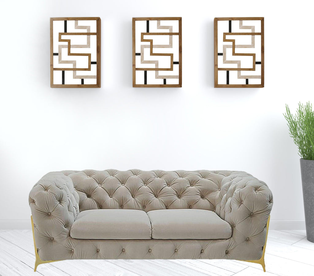 Tufted Velvet Chesterfield Love Seat Y362