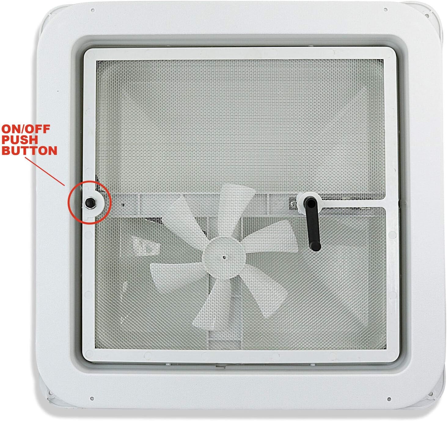 White Lid RV Roof Vent with 12V Vent Fan S5916