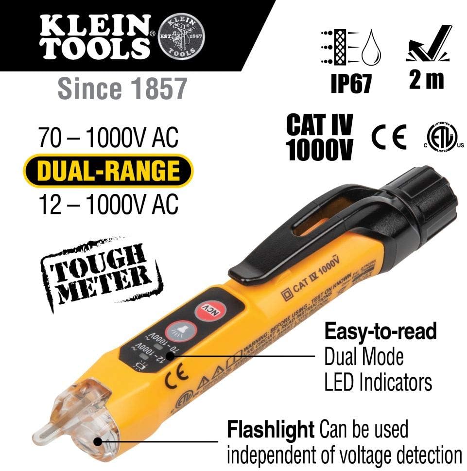 Digital Multimeter Electrical Test Kit with Non-Contact Voltage Tester, Receptacle Tester, Test Leads, Pack of 2 H44798