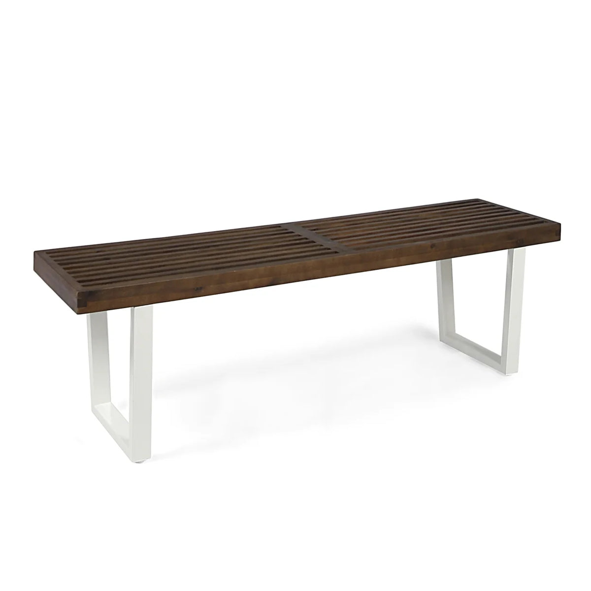 Dark Brown and Black Acacia Wood Dining Bench N1793