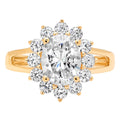 14K Yellow Gold Halo Engagement Ring with Diamond V8623