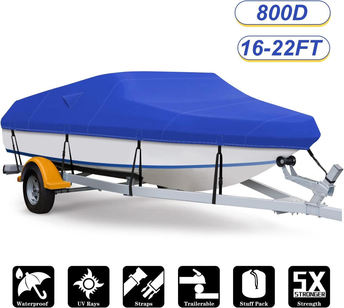 Gray Heavy Duty 600D Marine Grade Canvas Boat Cover H3273