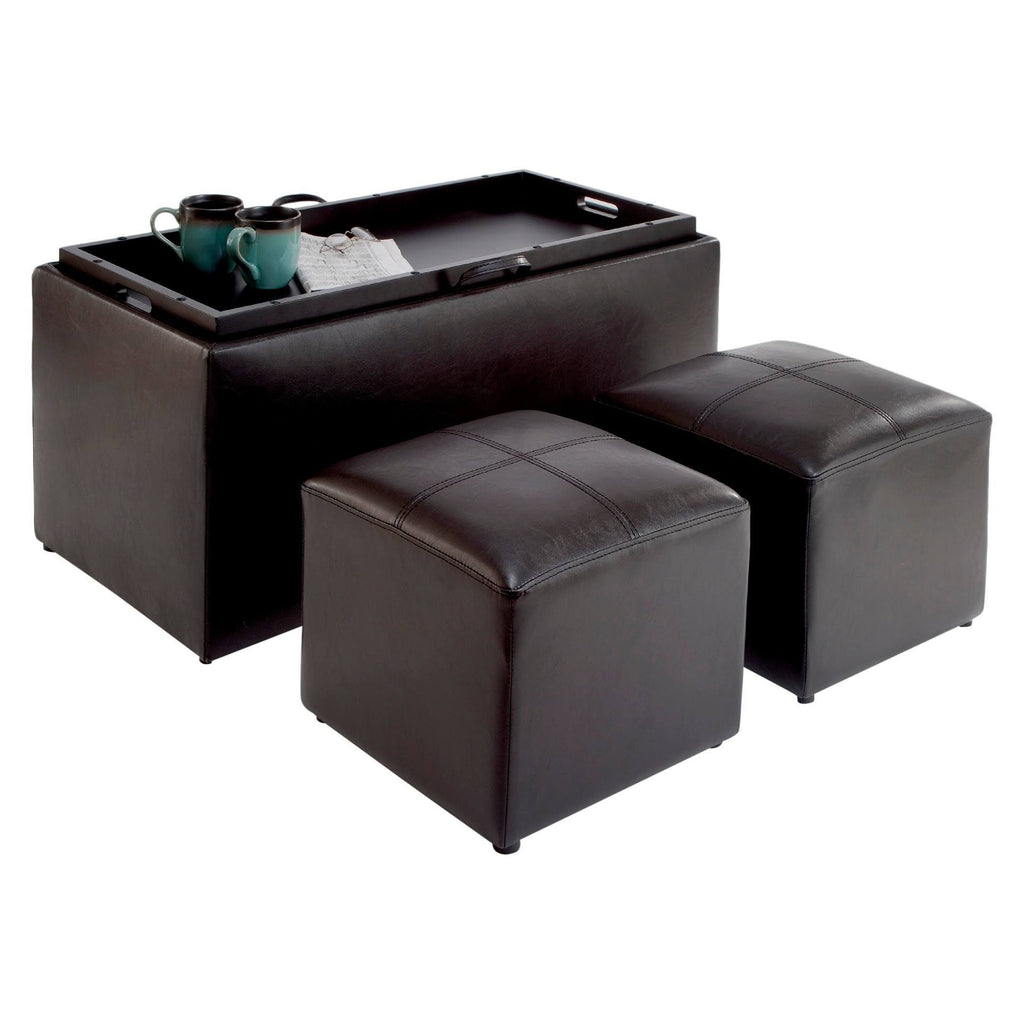 Black Espresso Storage Ottoman K10295