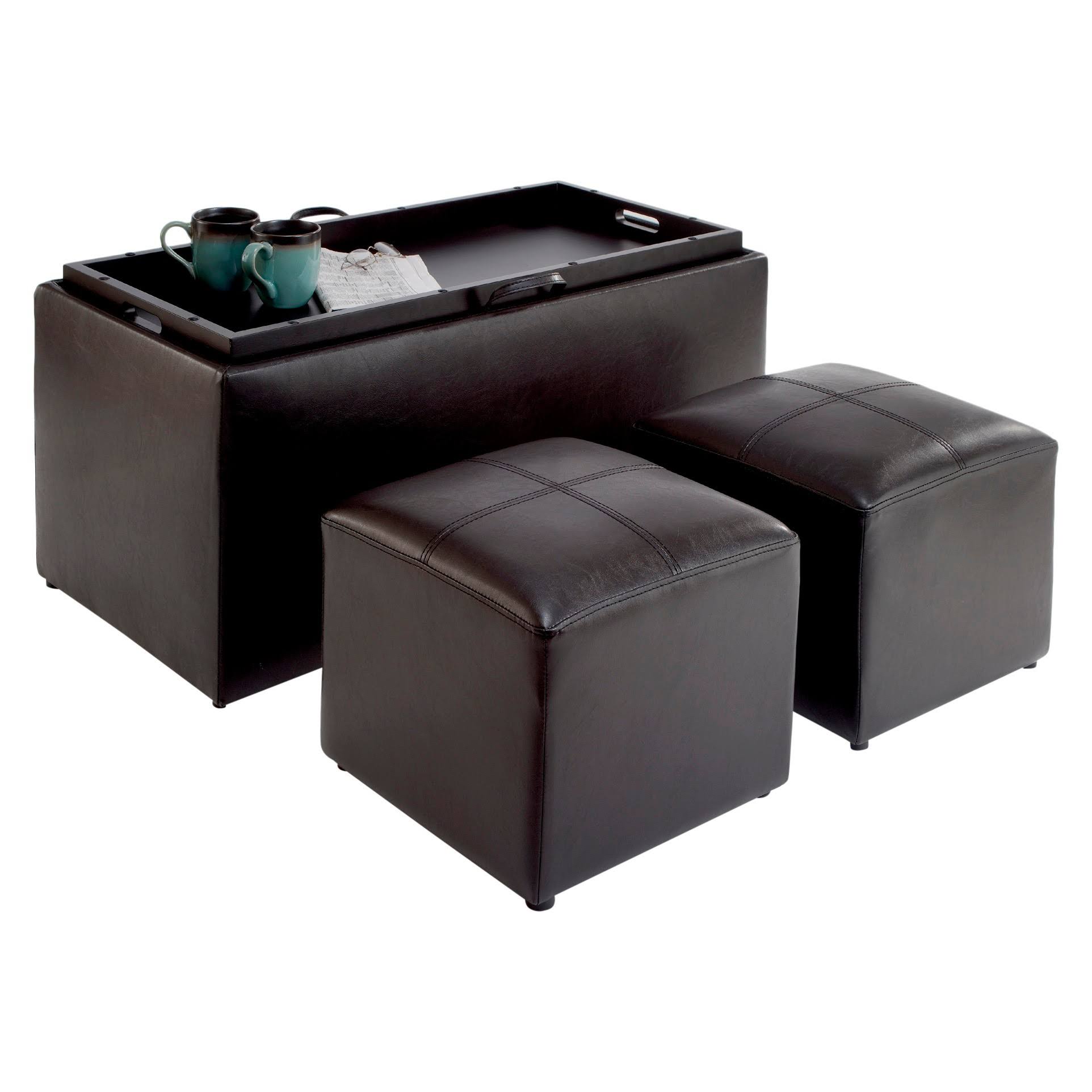 Black Espresso Storage Ottoman K10295