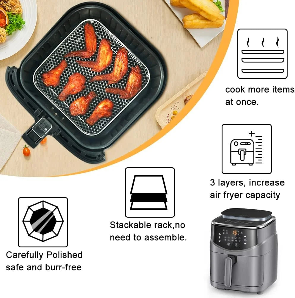 Stackable Stainless Steel Air Fryer Rack, Set of 3 S63849