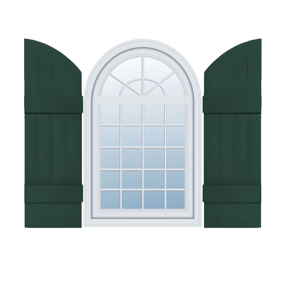 14 inch x 49 inch Vinyl Four Board Shutters with Arch Top R72313