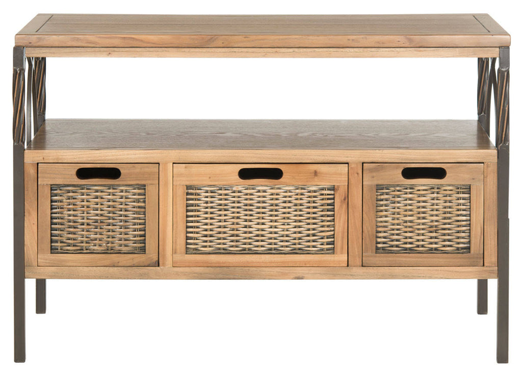 Oak 3 Drawer Console P4855