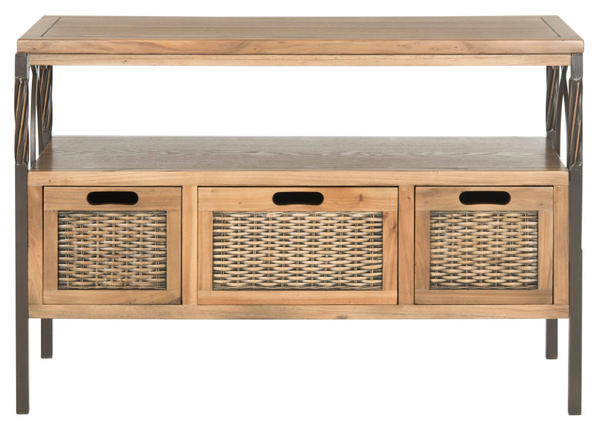 Oak 3 Drawer Console P4855