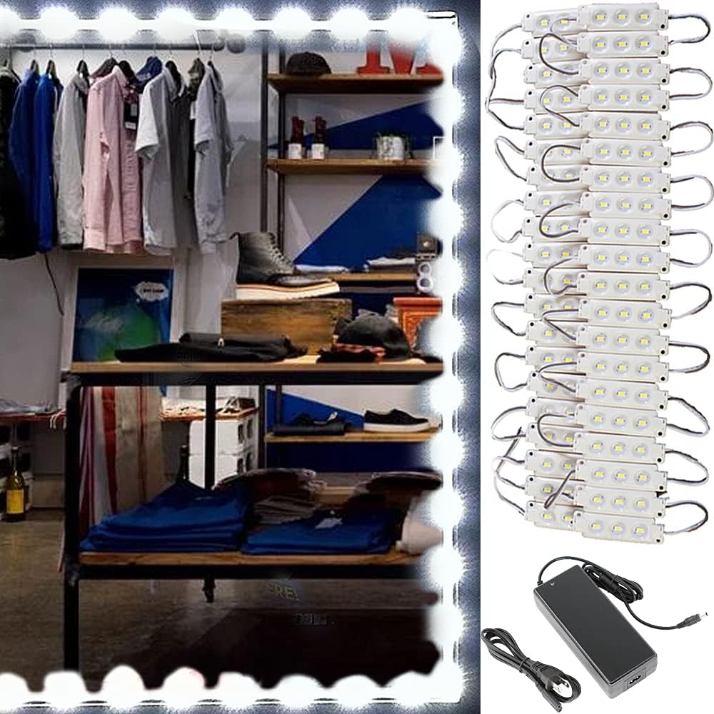 60ft Super Bright Pure White LED Module with UL 12v AC Power Supply K64810
