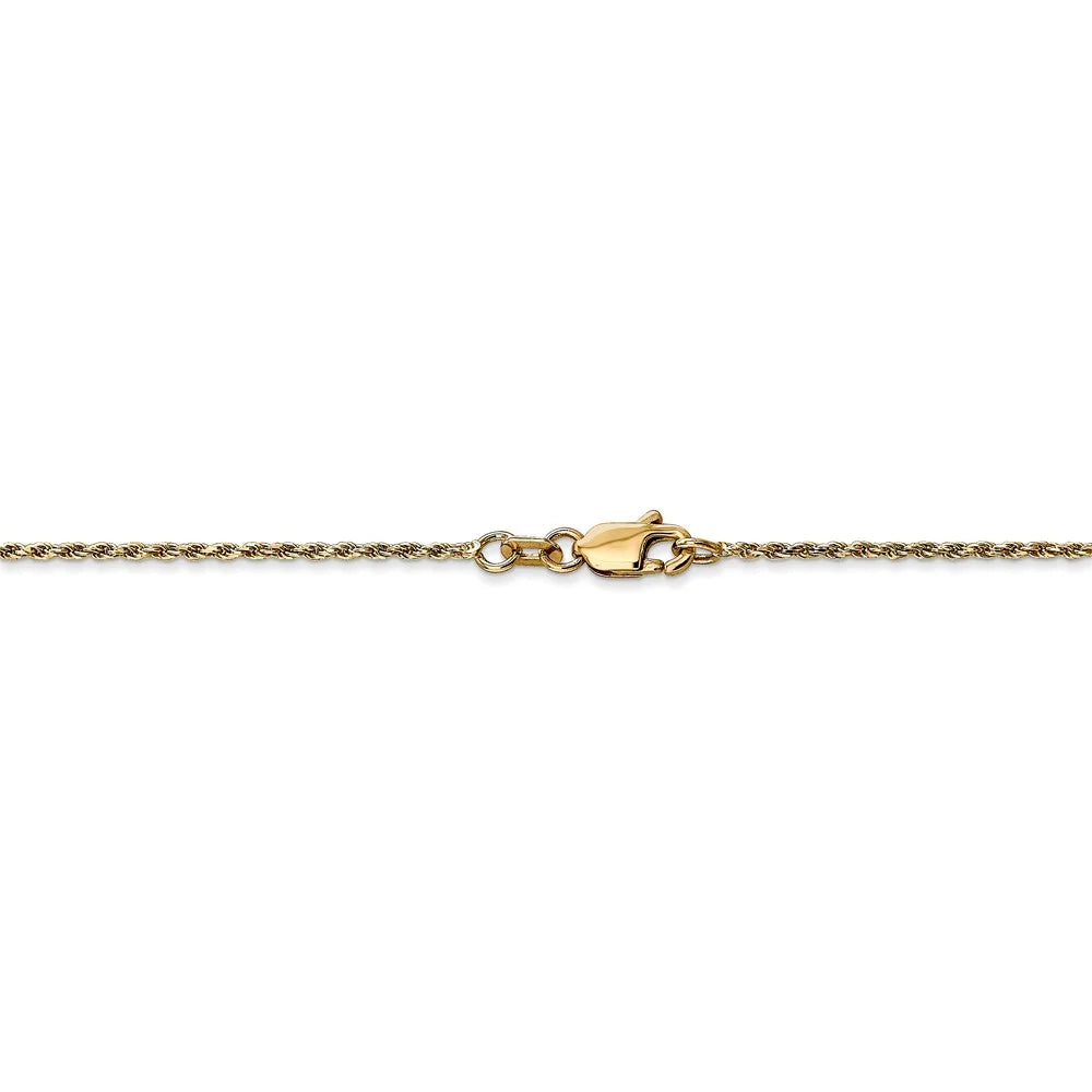 14kt Yellow Gold Diamond Cut Rope Chain 16 inch Lobster Clasp F745