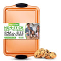 Nonstick Small Cookie Baking Sheet with Red Silicone Handles, 13.38’’ × 8.66’’ × 0.59’’ T501