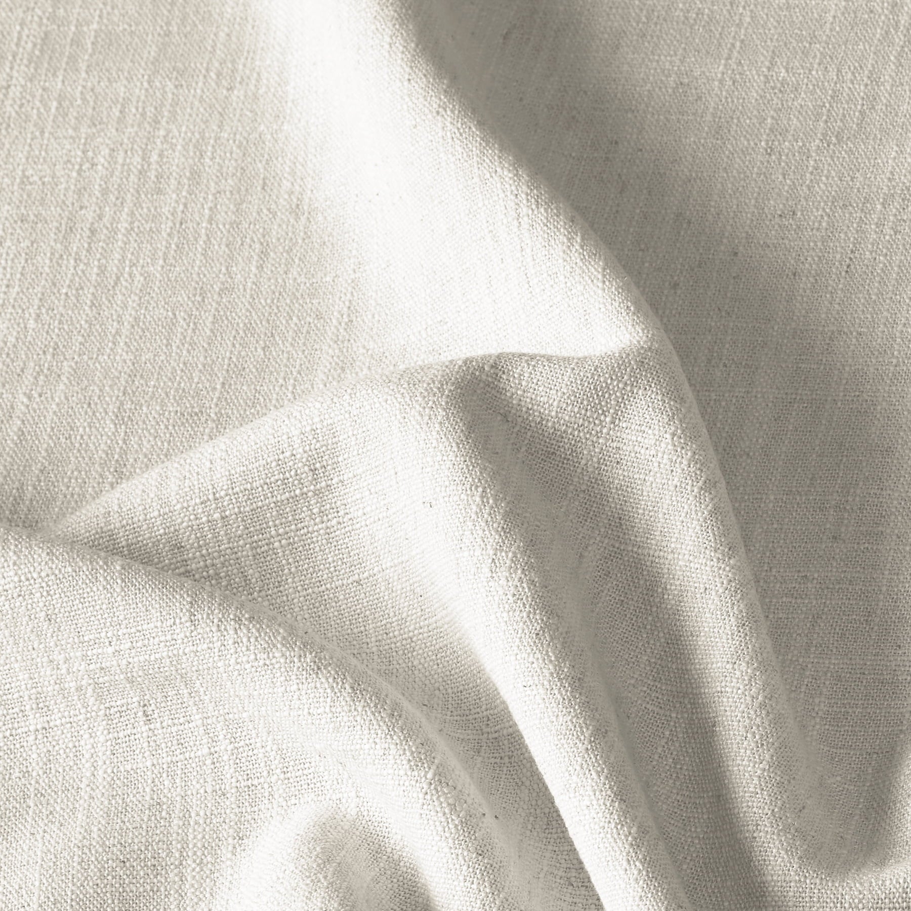Ivory White Faux Linen Blackout Pinch Pleated Curtain, 1 Panel, 52"x84" K86378