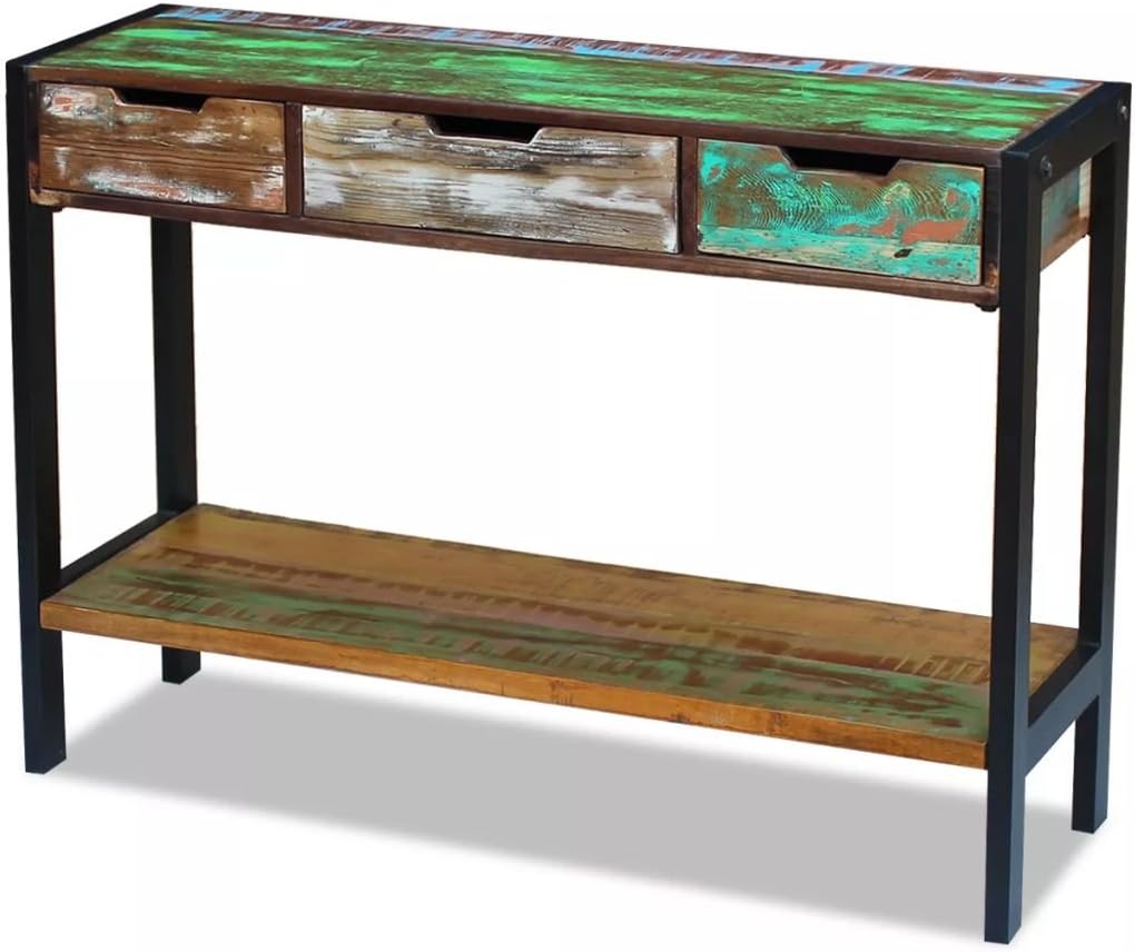 Solid Reclaimed Wood Sideboard with 3 Drawers D839