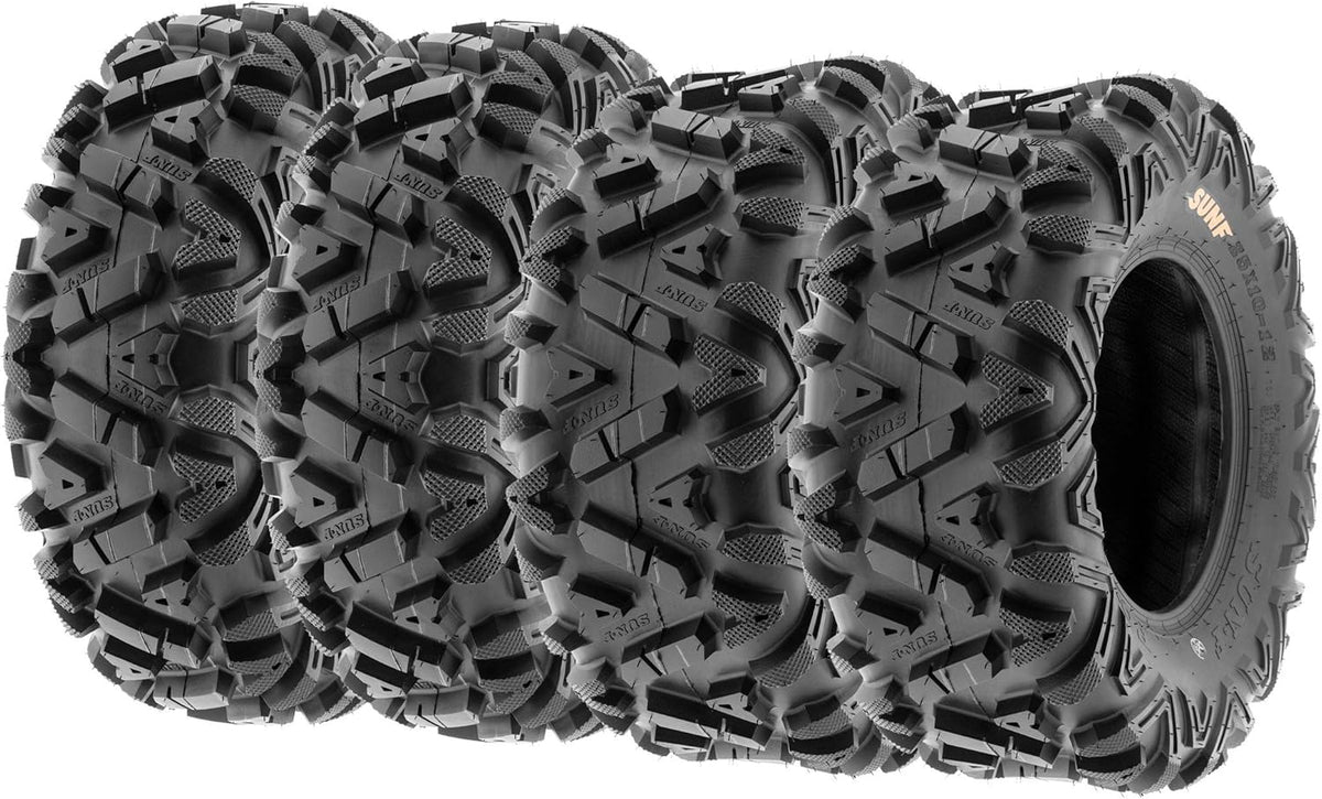 Set of 4 All-Terrain Tire Bundle 24x8-12 Front & 25x11-10 Rear 6 PR Tubeless F896