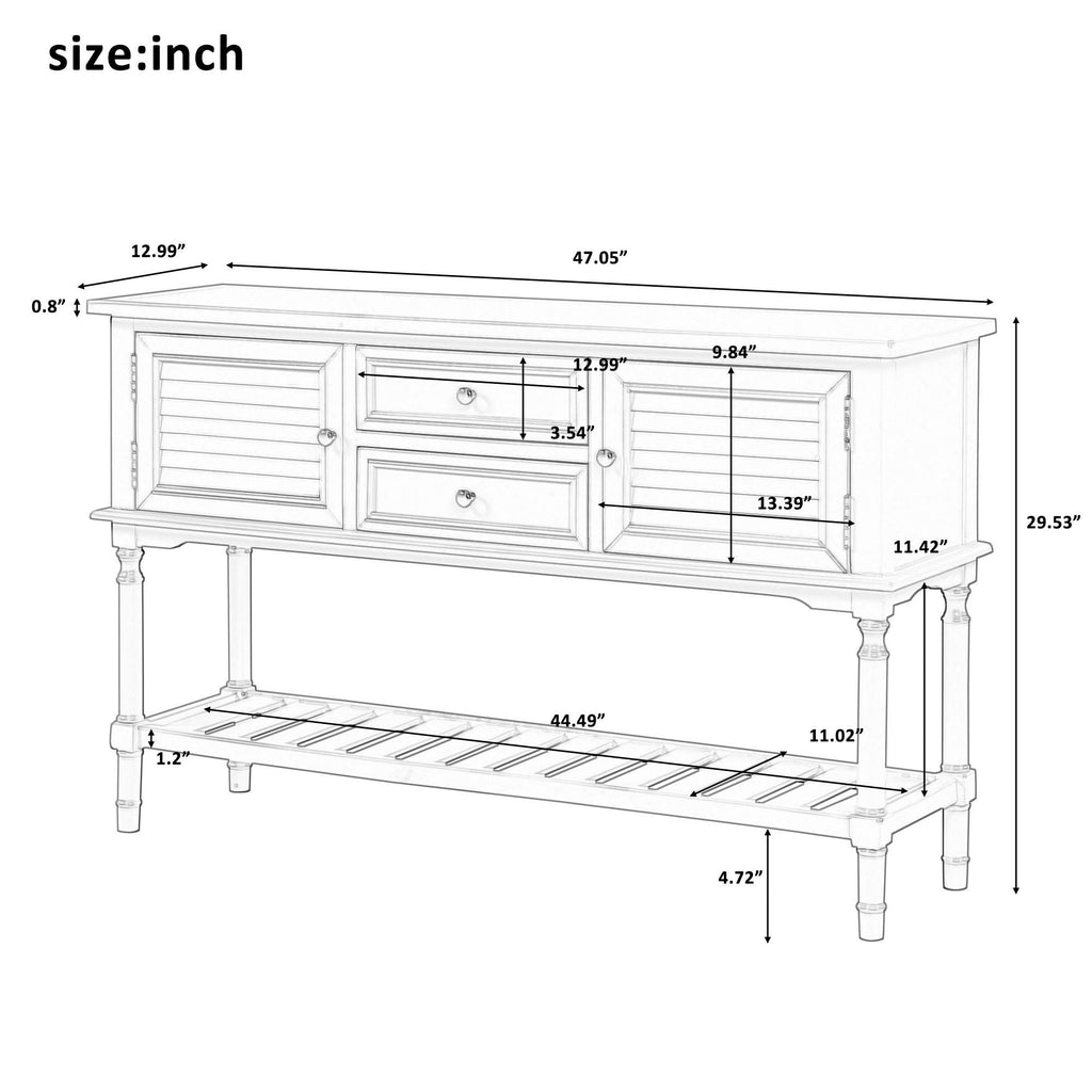 Black 47'' Sofa Table Console Table N496