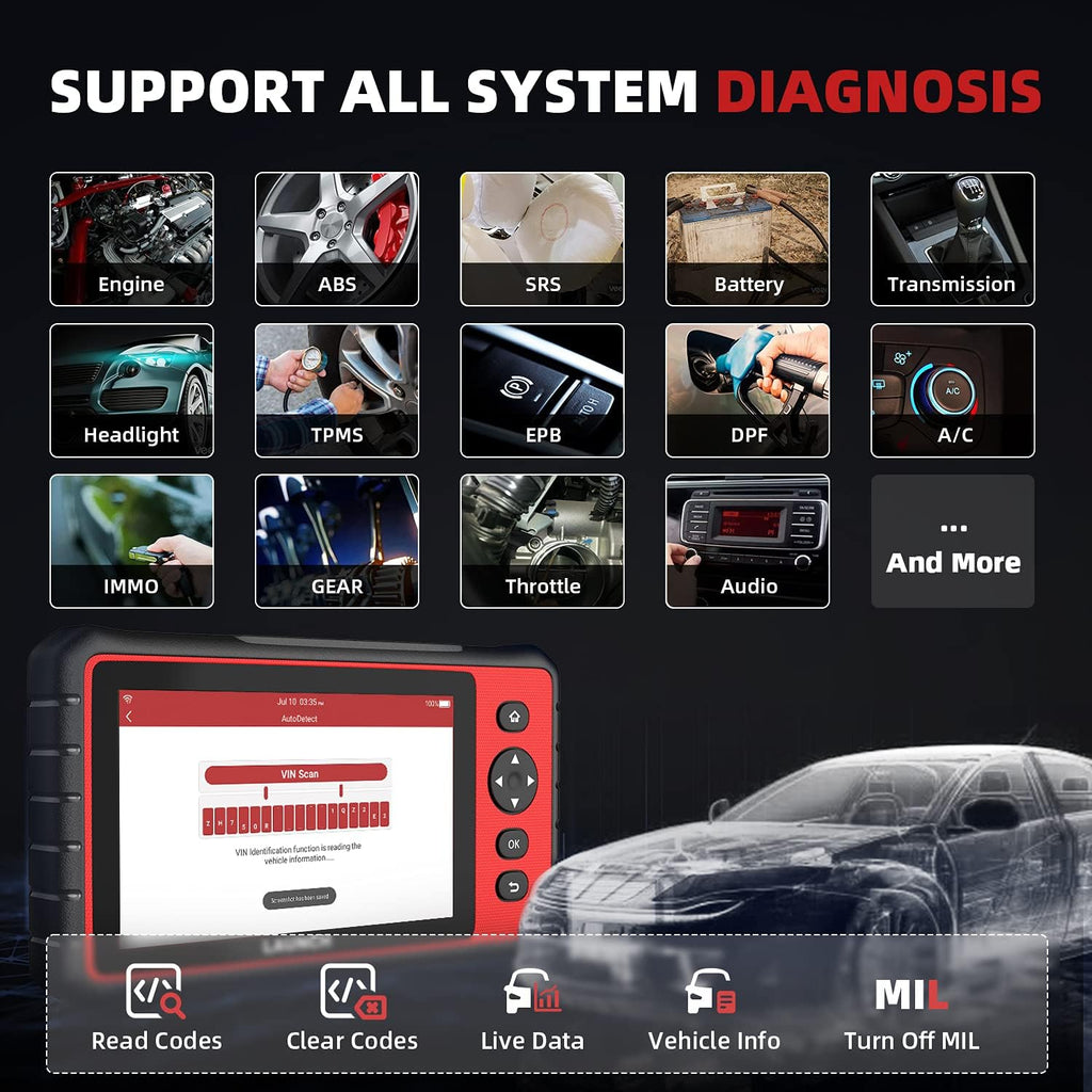 7'' Touch Screen OBD2 Scanner Car Code Reader J94853