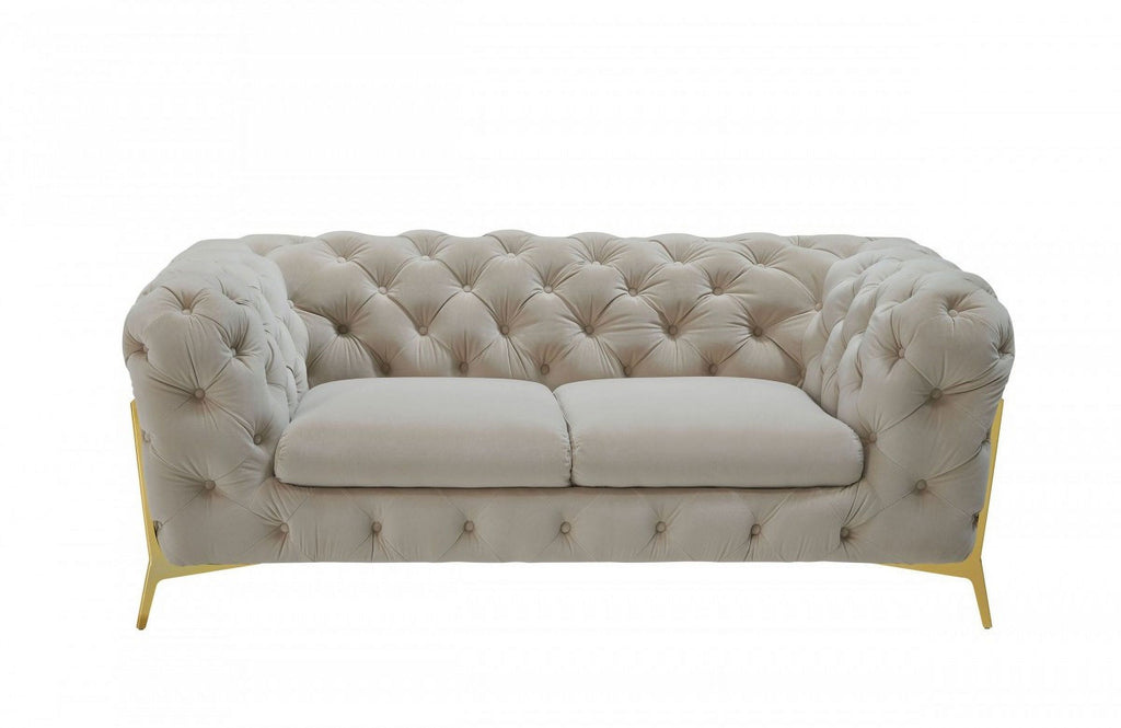 Tufted Velvet Chesterfield Love Seat Y362